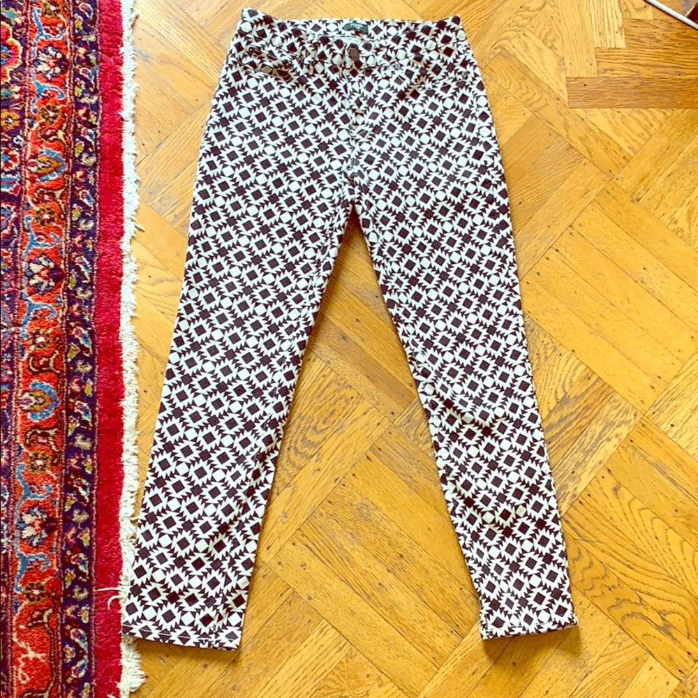 J.Crew Ankle Stretch Pant Tribal Aztec Geo Design